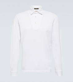 Рубашка-поло из хлопкового пике Loro Piana, белый