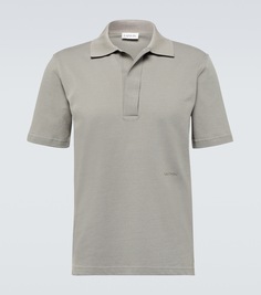 Рубашка-поло из хлопкового пике Lanvin, серый