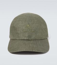 Льняная шляпа с логотипом Loro Piana, зеленый