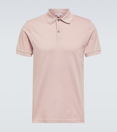 Рубашка-поло из хлопкового пике Sunspel, розовый