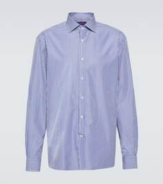 Рубашка aston в полоску из хлопка Ralph Lauren Purple Label, синий