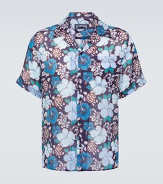 Рубашка для боулинга charli с цветочным принтом из рами Vilebrequin, синий