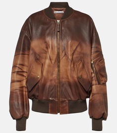 Кожаная куртка-бомбер lastro Acne Studios, коричневый