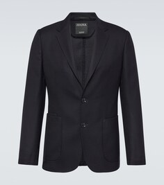 Однобортный шерстяной пиджак Zegna, синий