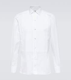 Рубашка под смокинг из хлопкового пике Zegna, белый