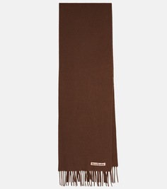 Шерстяной шарф с бахромой Acne Studios, коричневый