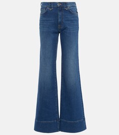 Расклешенные джинсы western modern dojo с высокой посадкой 7 For All Mankind, синий