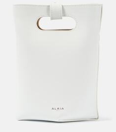 Маленькая кожаная сумка-тоут в сложенном виде Alaïa, белый