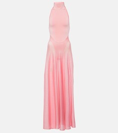 Платье макси с воротником-водолазкой Alaïa, розовый