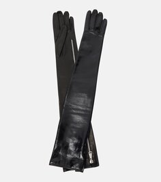 Кожаные перчатки Alessandra Rich, черный