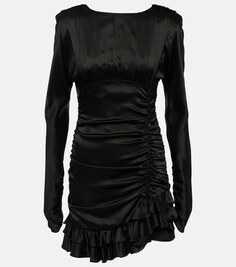 Шелковое мини-платье Alessandra Rich, черный