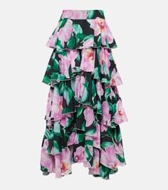 Ярусная юбка макси cordelia с цветочным принтом Alexandra Miro, мультиколор