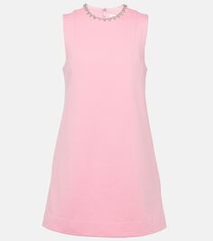 Мини-платье с вырезом, украшенным кристаллами Area, розовый