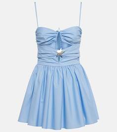 Мини-платье из смесового хлопка с вырезами Area, синий