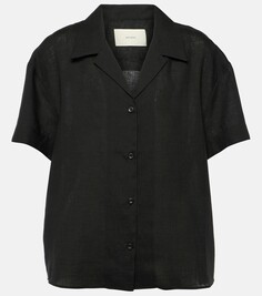 Прага льняная рубашка Asceno, черный