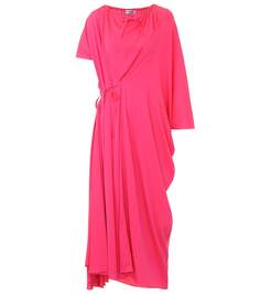 Асимметричное платье миди из крепа Balenciaga, розовый