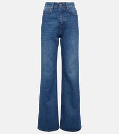 Прямые джинсы с высокой посадкой Ami Paris, синий