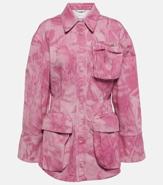 Джинсовая куртка карго с камуфляжным принтом Blumarine, розовый