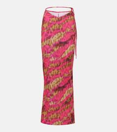 Юбка макси gigi с цветочным принтом Bananhot, розовый