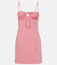 Мини-платье с кружевной отделкой Blumarine, розовый