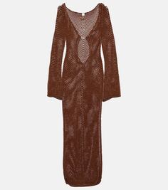 Платье макси rey с вырезами из смесового хлопка Bananhot, коричневый