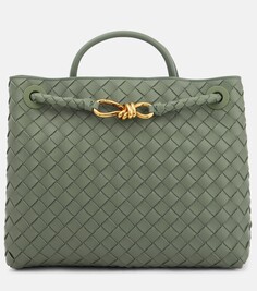 Кожаная сумка-тоут andiamo среднего размера Bottega Veneta, зеленый