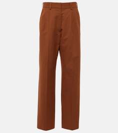 Широкие брюки из хлопка и льна fox Blazé Milano, красный