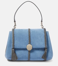 Замшевая сумка через плечо penelope среднего размера Chloé, синий Chloe