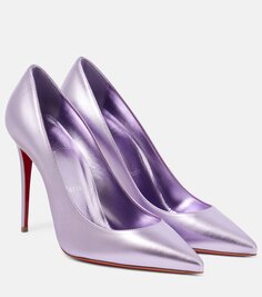 Кожаные туфли kate 100 с эффектом металлик Christian Louboutin, металлический