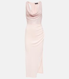 Платье миди с кристаллами David Koma, розовый