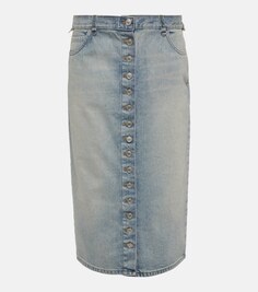 Джинсовая юбка миди multiflex Courrèges, синий Courreges