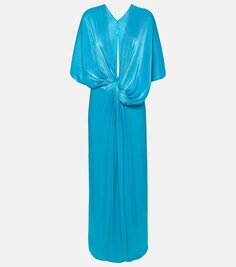 Roanna драпированное платье из ламе-жоржета Costarellos, синий