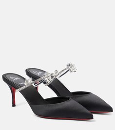 Атласные туфли-лодочки planet queen 70 Christian Louboutin, черный