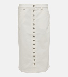 Джинсовая юбка миди multiflex Courrèges, белый Courreges