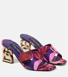 Жаккардовые мюли с цветочным принтом Dolce&amp;Gabbana, мультиколор