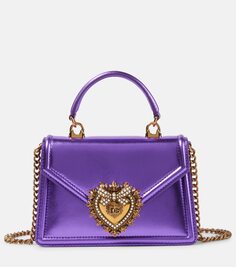 Маленькая кожаная сумка-тоут devotion Dolce&amp;Gabbana, фиолетовый