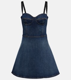 Корсетное джинсовое мини-платье Dolce&amp;Gabbana, синий