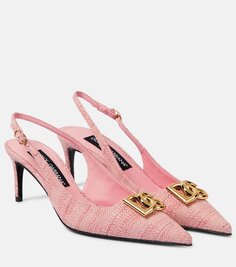 Туфли-лодочки 65 с пяткой на пятке с логотипом Dolce&amp;Gabbana, розовый