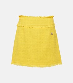 Твидовая мини-юбка Dolce&amp;Gabbana, желтый