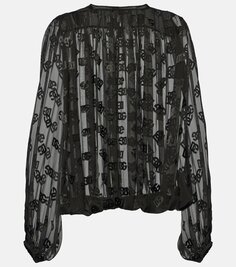 Атласная блузка dg devoré Dolce&amp;Gabbana, черный