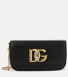 Кожаная сумка через плечо Dolce&amp;Gabbana, черный