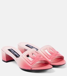Кожаные сандалии dégradé с вырезом и логотипом Dolce&amp;Gabbana, розовый