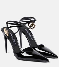 Туфли из лакированной кожи с пяткой на пятке Dolce&amp;Gabbana, черный