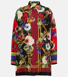 Шелковое платье-рубашка Dolce&amp;Gabbana, красный