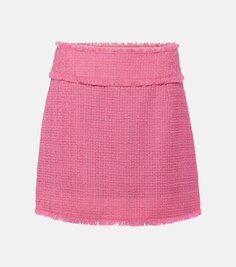 Твидовая мини-юбка из смесовой шерсти Dolce&amp;Gabbana, розовый