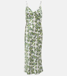 Платье-комбинация trinny из шелкового атласа с цветочным принтом Emilia Wickstead, белый