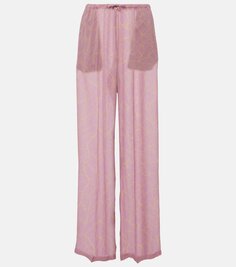 Широкие брюки с принтом Dries Van Noten, розовый