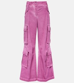 Хлопковые расклешенные брюки карго со средней посадкой Dolce&amp;Gabbana, красный