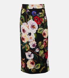 Юбка миди rose garden с шармезом Dolce&amp;Gabbana, мультиколор