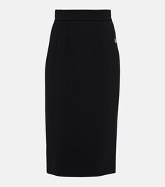 Шерстяная юбка-карандаш Dolce&amp;Gabbana, черный